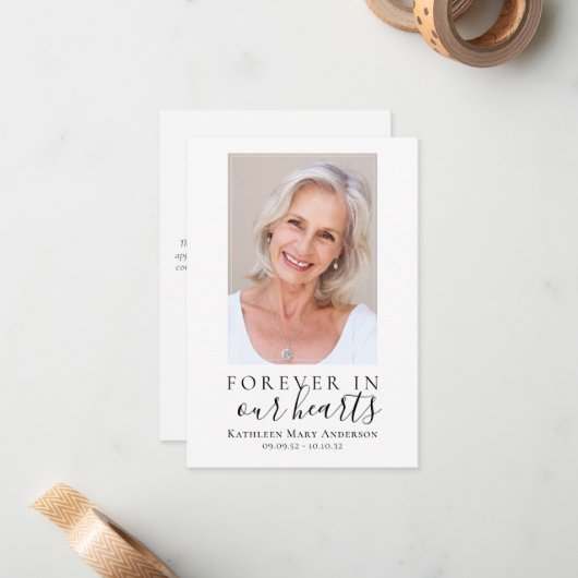 永遠に私たちのハート写真ありがとう ノートカード (正面/裏面インサイチュ)