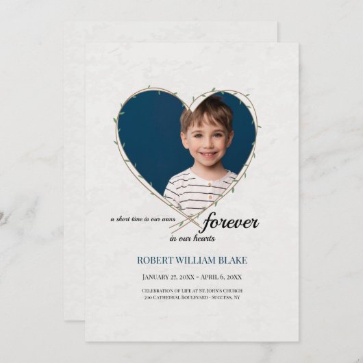 永遠に私たちのハート写真お祝いの生活  招待状 (正面/裏面)