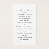 永遠に私たちのハート写真の同情カード (裏面)