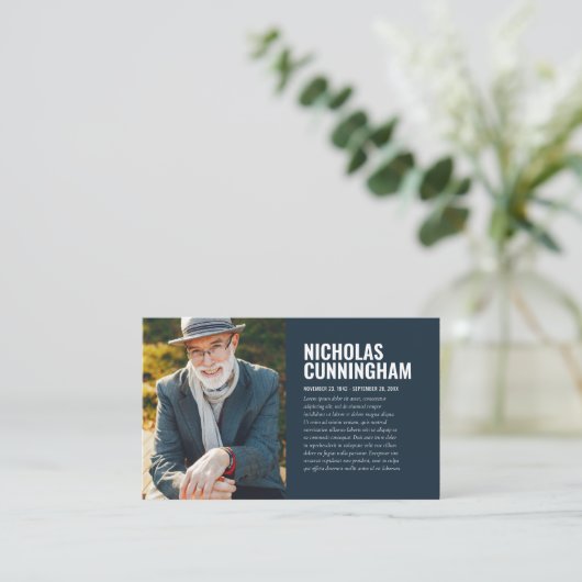 永遠に私たちのハート写真カードで葬儀 名刺 (スタンド正面)