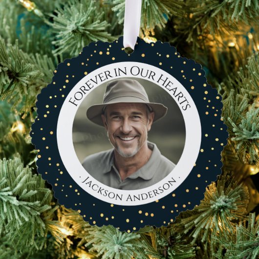 永遠に私たちのハート写真思い出 オーナメントカード (インサイチュ (木))