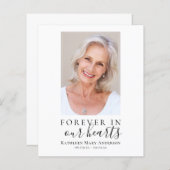 永遠に私たちのハート写真悔やみや弔慰ありがとう (正面/裏面)