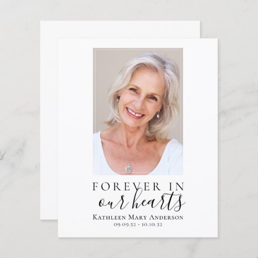 永遠に私たちのハート写真悔やみや弔慰ありがとう (正面/裏面)