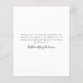 永遠に私たちのハート写真悔やみや弔慰ありがとう (裏面)