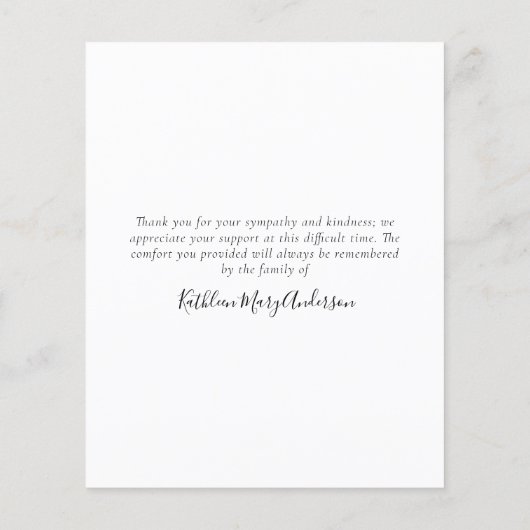 永遠に私たちのハート写真悔やみや弔慰ありがとう (裏面)