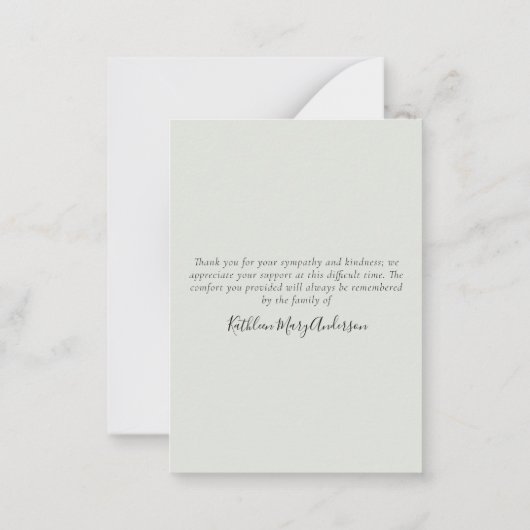 永遠に私たちのハート写真悔やみや弔慰ありがとう ノートカード (裏面)