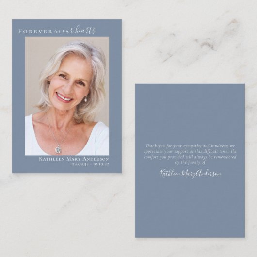 永遠に私たちのハート写真悔やみや弔慰ありがとうNot ノートカード (正面/裏面)