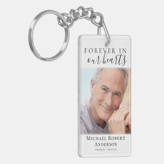 永遠に私たちのハート写真悔やみや弔慰メモリアル キーホルダー (正面左)
