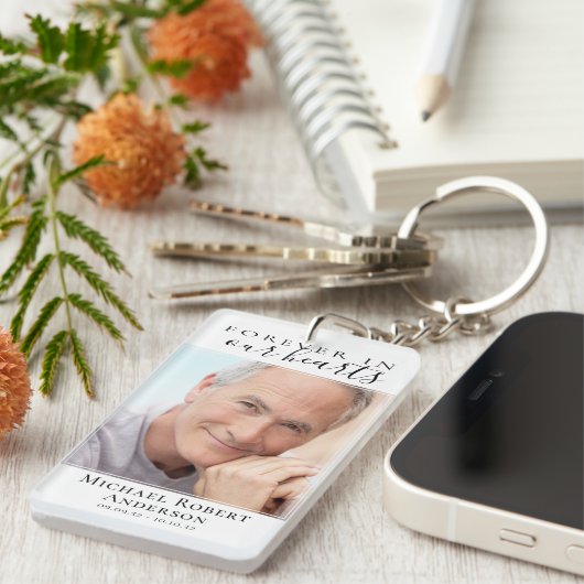 永遠に私たちのハート写真悔やみや弔慰メモリアル キーホルダー (正面右)
