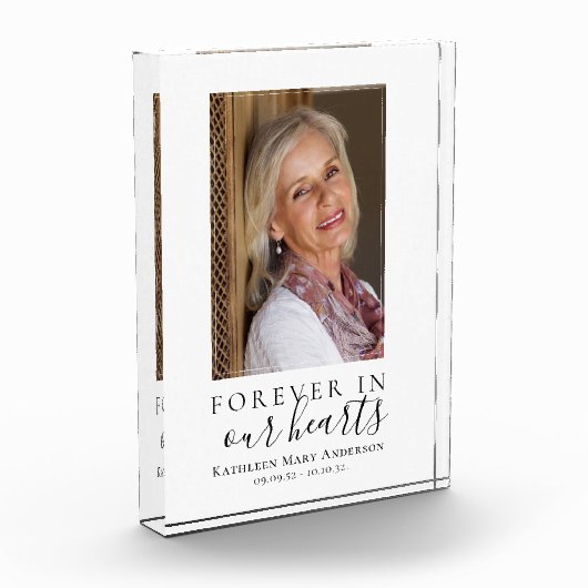 永遠に私たちのハート写真悔やみや弔慰メモリアル フォトブロック (左)