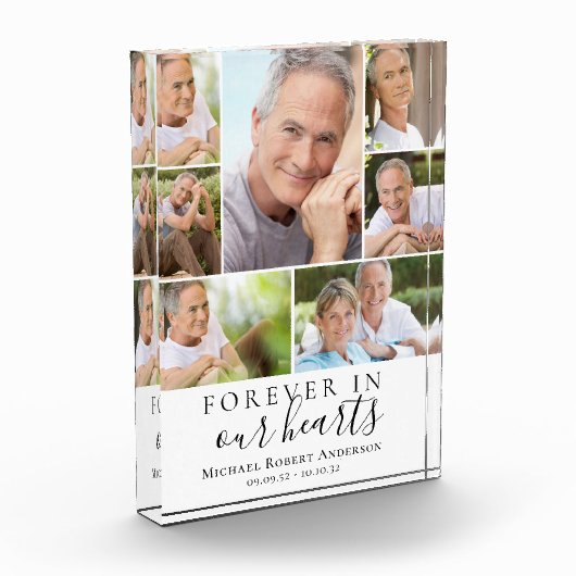 永遠に私たちのハート写真悔やみや弔慰メモリアル フォトブロック (左)