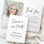 永遠に私たちのハート写真悔やみや弔慰折り畳み サンキューカード