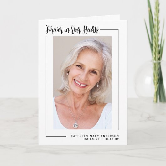 永遠に私たちのハート写真悔やみや弔慰葬儀感謝してい サンキューカード (正面)
