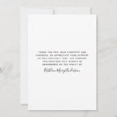 永遠に私たちのハート写真悔やみや弔慰葬儀 サンキューカード (裏面)