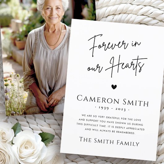 永遠に私たちのハート写真悔やみや弔慰 サンキューカード