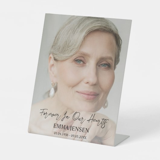 永遠に私たちのハート写真歓迎葬儀 台座サイン (正面)