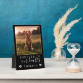 永遠に私たちのハート写真犬メモリアル フォトプラーク (側面)