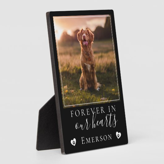 永遠に私たちのハート写真犬メモリアル フォトプラーク (側面)