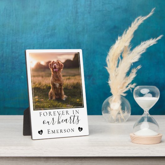 永遠に私たちのハート写真犬メモリアル フォトプラーク (側面)