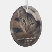 永遠に私たちのハート写真猫ペット記念館 ガラスオーナメント (正面右)