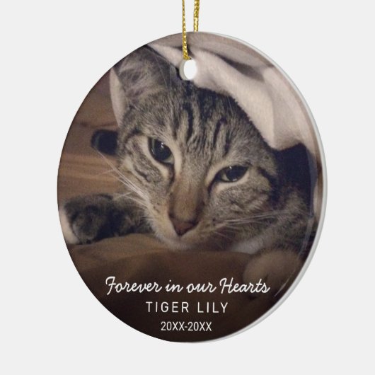 永遠に私たちのハート写真猫ペット記念館 セラミックオーナメント (左)