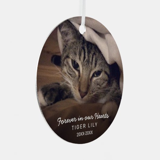 永遠に私たちのハート写真猫ペット記念館 メタルオーナメント (正面右)