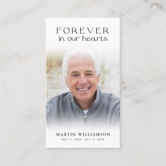 永遠に私たちのハート写真祈りの言葉カード 名刺 (正面)