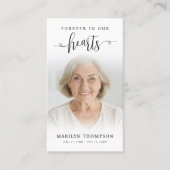 永遠に私たちのハート写真祈りの言葉カード 名刺 (正面)