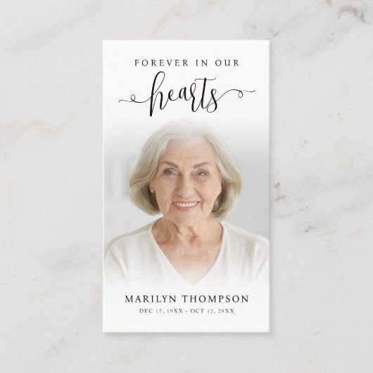 永遠に私たちのハート写真祈りの言葉カード 名刺 (正面)