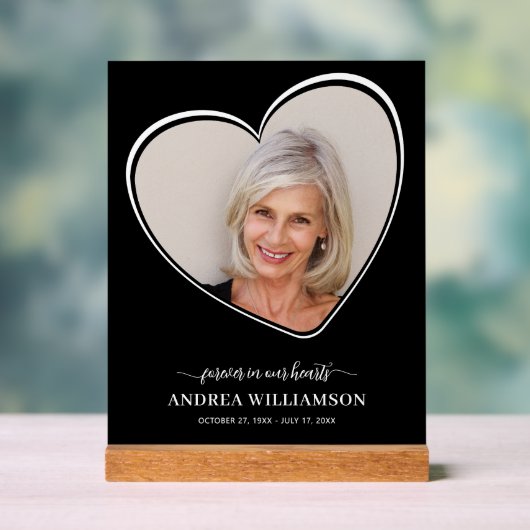 永遠に私たちのハート写真葬儀アクリルのサイン アクリルサイン (ニュートラル)