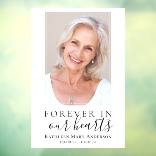 永遠に私たちのハート写真葬儀ウェルカムサイン ウィンドウサイン (シート3)