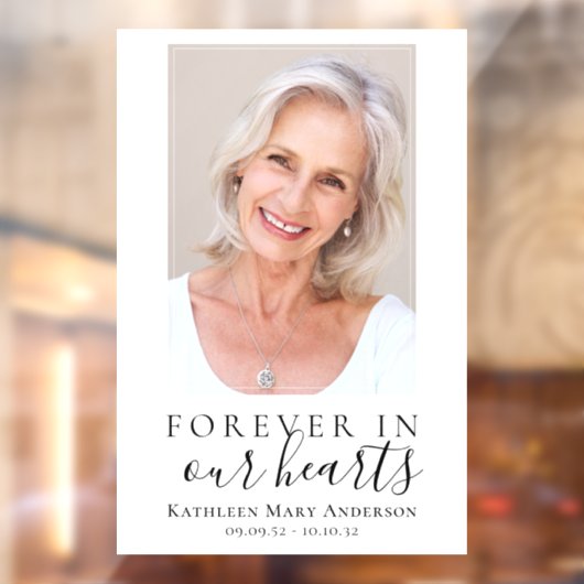 永遠に私たちのハート写真葬儀ウェルカムサイン ウィンドウサイン (シート2)