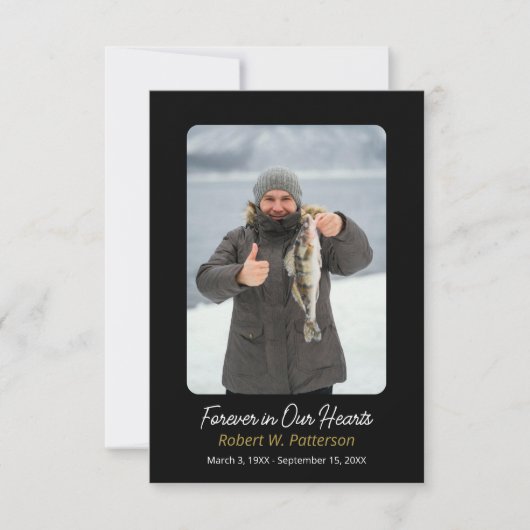 永遠に私たちのハート写真葬儀サンキューカード 招待状 (正面)