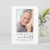 永遠に私たちのハート写真葬儀悔やみや弔慰 サンキューカード (スタンド正面)