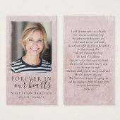永遠に私たちのハート写真葬儀祈りの言葉カード (正面&裏面)