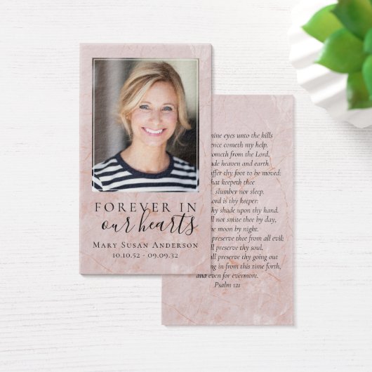 永遠に私たちのハート写真葬儀祈りの言葉カード (デスク)