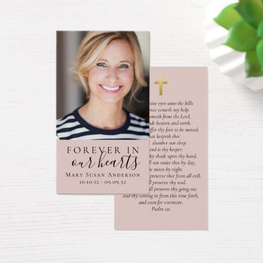 永遠に私たちのハート写真葬儀祈りの言葉カード (デスク)