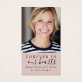 永遠に私たちのハート写真葬儀祈りの言葉カード (正面)