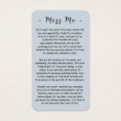 永遠に私たちのハート写真葬儀祈りの言葉カード (裏面)