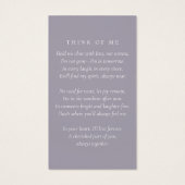 永遠に私たちのハート写真葬儀祈りの言葉カード (裏面)