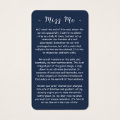 永遠に私たちのハート写真葬儀祈りの言葉カード (裏面)