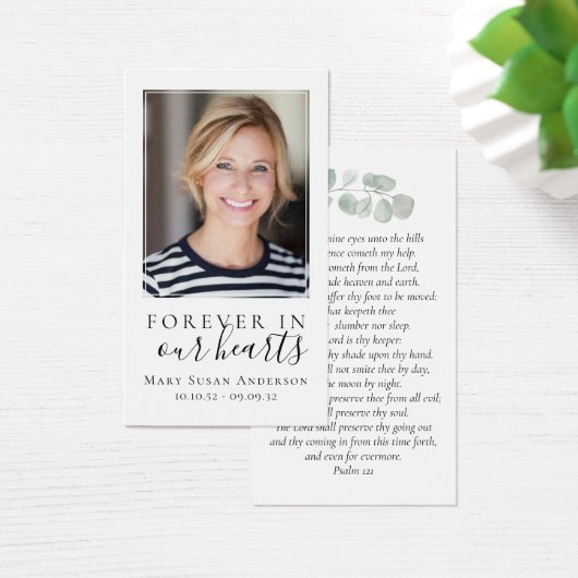 永遠に私たちのハート写真葬儀祈りの言葉カード (デスク)