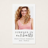 永遠に私たちのハート写真葬儀祈りの言葉カード (正面)