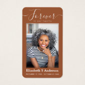 永遠に私たちのハート写真葬儀祈りの言葉カード (正面)