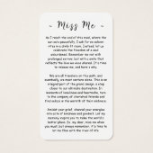 永遠に私たちのハート写真葬儀祈りの言葉カード (裏面)