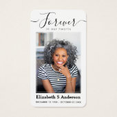 永遠に私たちのハート写真葬儀祈りの言葉カード (正面)