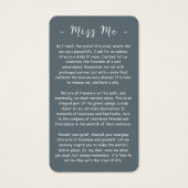 永遠に私たちのハート写真葬儀祈りの言葉カード (裏面)