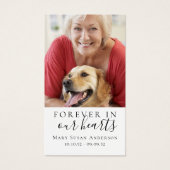 永遠に私たちのハート写真葬儀祈りの言葉カード (正面)