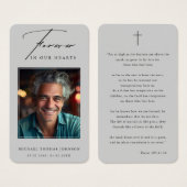 永遠に私たちのハート写真葬儀祈りの言葉カード (正面&裏面)