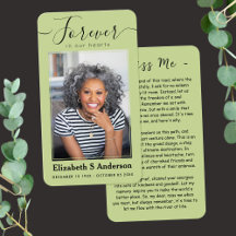 永遠に私たちのハート写真葬儀祈りの言葉カード